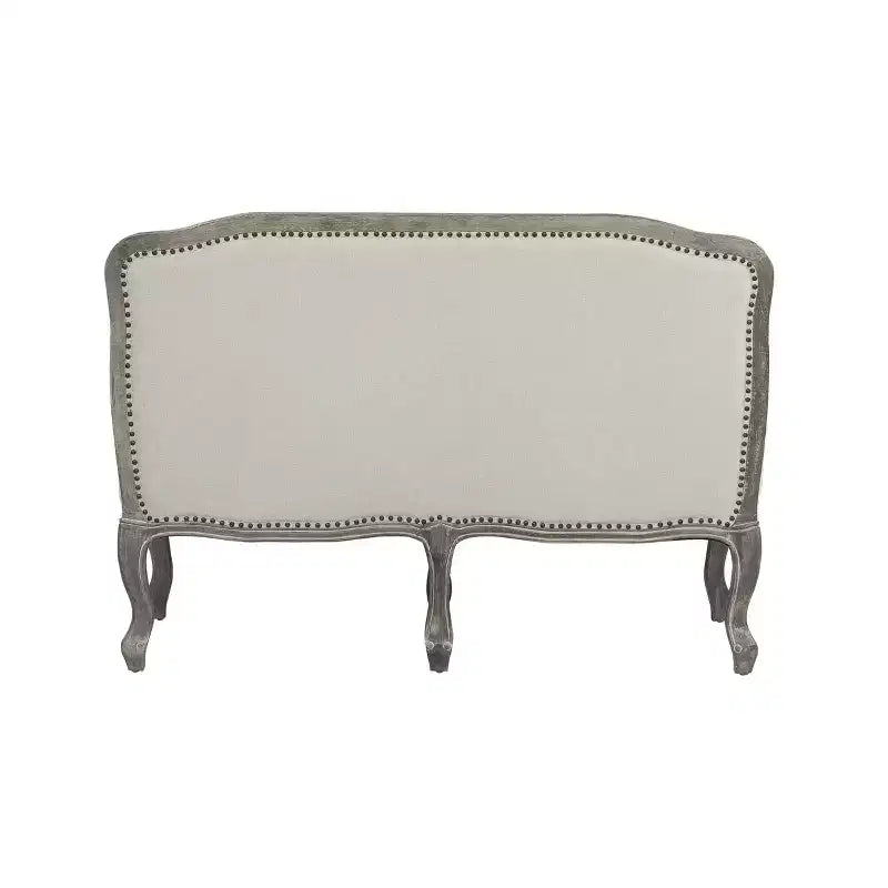 Canapés Tania 56" Lin Crème et Finition Marron - Acme Furniture : Cabriole Française, Clous Décoratifs, Aucun Assemblage Requis