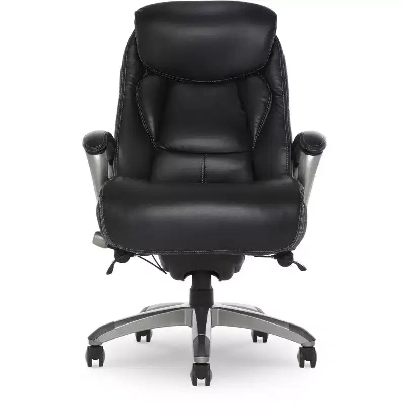 Fauteuil de bureau Serta Works Executive avec technologie Smart Layers Gris : cuir reconstitué ergonomique, hauteur réglable, capacité de 125 kg