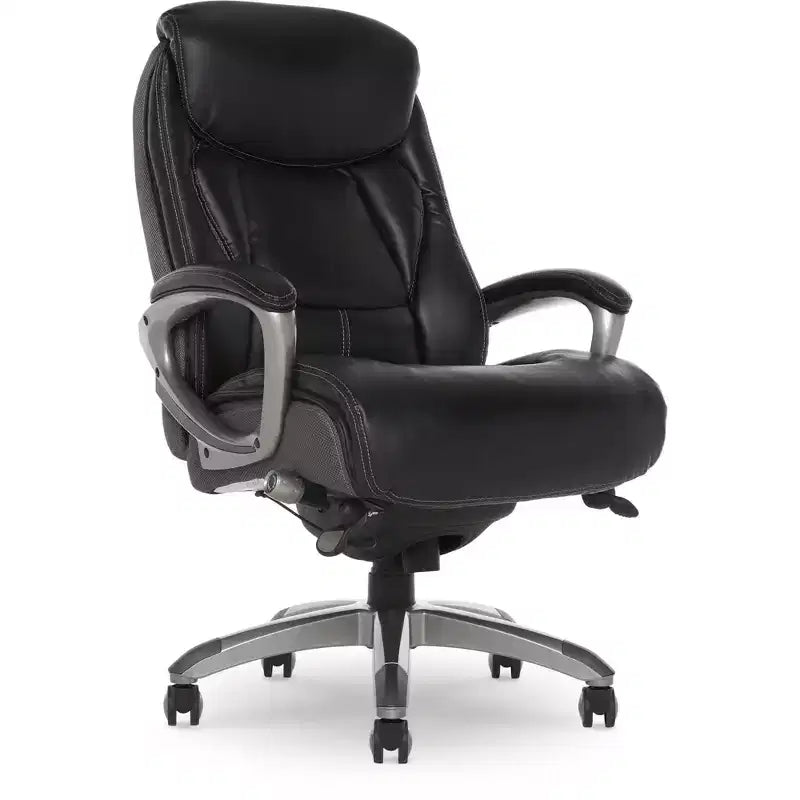 Fauteuil de bureau Serta Works Executive avec technologie Smart Layers Gris : cuir reconstitué ergonomique, hauteur réglable, capacité de 125 kg