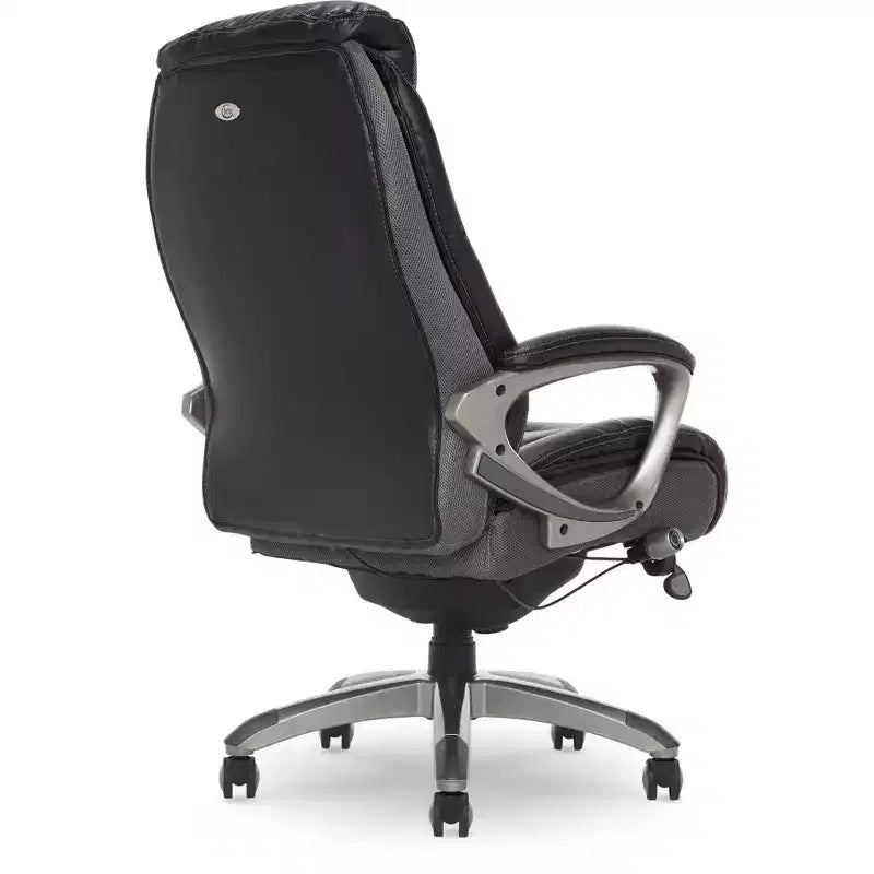 Fauteuil de bureau Serta Works Executive avec technologie Smart Layers Gris : cuir reconstitué ergonomique, hauteur réglable, capacité de 125 kg