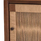 bali &amp; pari Table de chevet Holitz en bois de bayur, Noyer brun/Marron clair : 21,7 po de hauteur, Aucun assemblage requis