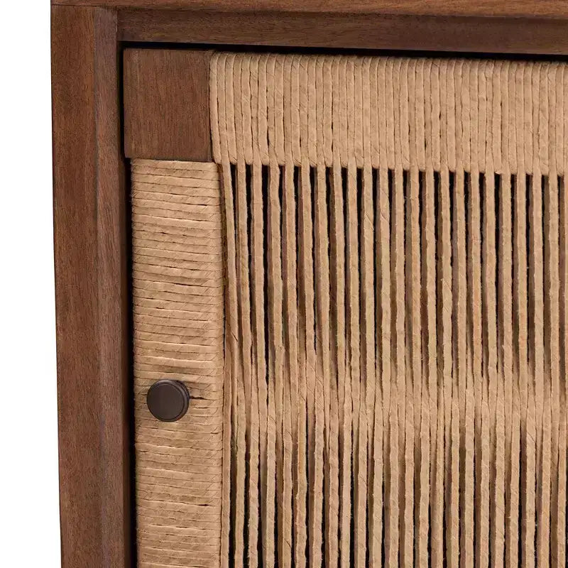 bali &amp; pari Table de chevet Holitz en bois de bayur, Noyer brun/Marron clair : 21,7 po de hauteur, Aucun assemblage requis