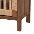 bali &amp; pari Table de chevet Holitz en bois de bayur, Noyer brun/Marron clair : 21,7 po de hauteur, Aucun assemblage requis