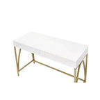 Coiffeuse Lightmane 50 po blanc lustré et fini doré - Acme Furniture