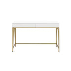 Coiffeuse Lightmane 50 po blanc lustré et fini doré - Acme Furniture