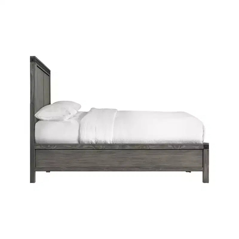 Ensemble de chambre à coucher 6 pièces King Montauk avec panneau gris - Picket House Furnishings : Comprend une commode, un chiffonnier et une table de chevet