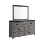 Ensemble de chambre à coucher 6 pièces King Montauk avec panneau gris - Picket House Furnishings : Comprend une commode, un chiffonnier et une table de chevet