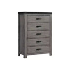 Ensemble de chambre à coucher 6 pièces King Montauk avec panneau gris - Picket House Furnishings : Comprend une commode, un chiffonnier et une table de chevet