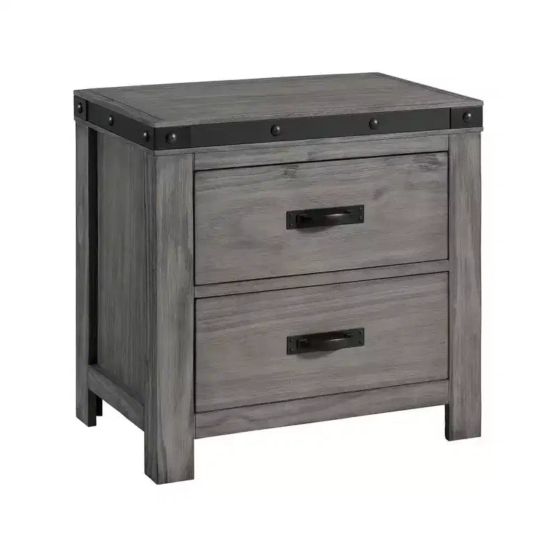 Ensemble de chambre à coucher 6 pièces King Montauk avec panneau gris - Picket House Furnishings : Comprend une commode, un chiffonnier et une table de chevet