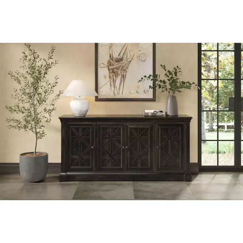 Meuble TV traditionnel Kingston 70" : Style Manoir Anglais, Aucun assemblage requis - Martin Furniture