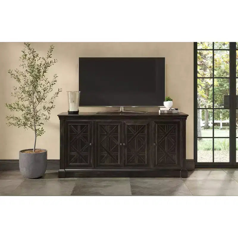 Meuble TV traditionnel Kingston 70" : Style Manoir Anglais, Aucun assemblage requis - Martin Furniture