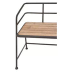 Banc à lattes en métal et bois Noir/Marron - Olivia & May