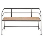 Banc à lattes en métal et bois Noir/Marron - Olivia & May