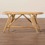 Baxton Studio Septa Banc d'appoint en rotin marron naturel : Meuble d'intérieur, aucun assemblage requis, nettoyage ciblé