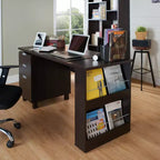 Bureau Abella Espresso - HOMES: Inside + Out : Meuble contemporain avec rangement et accents argentés