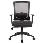 Chaise de bureau Boss Office Products dossier en maille noire : Ergonomique, accoudoirs réglables, pivotante, piètement nylon