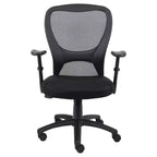 Chaise de bureau en maille avec accoudoirs réglables noir - Boss Office Products : Pivotante, Ergonomique, Base en nylon