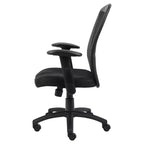 Chaise de bureau en maille avec accoudoirs réglables noir - Boss Office Products : Pivotante, Ergonomique, Base en nylon