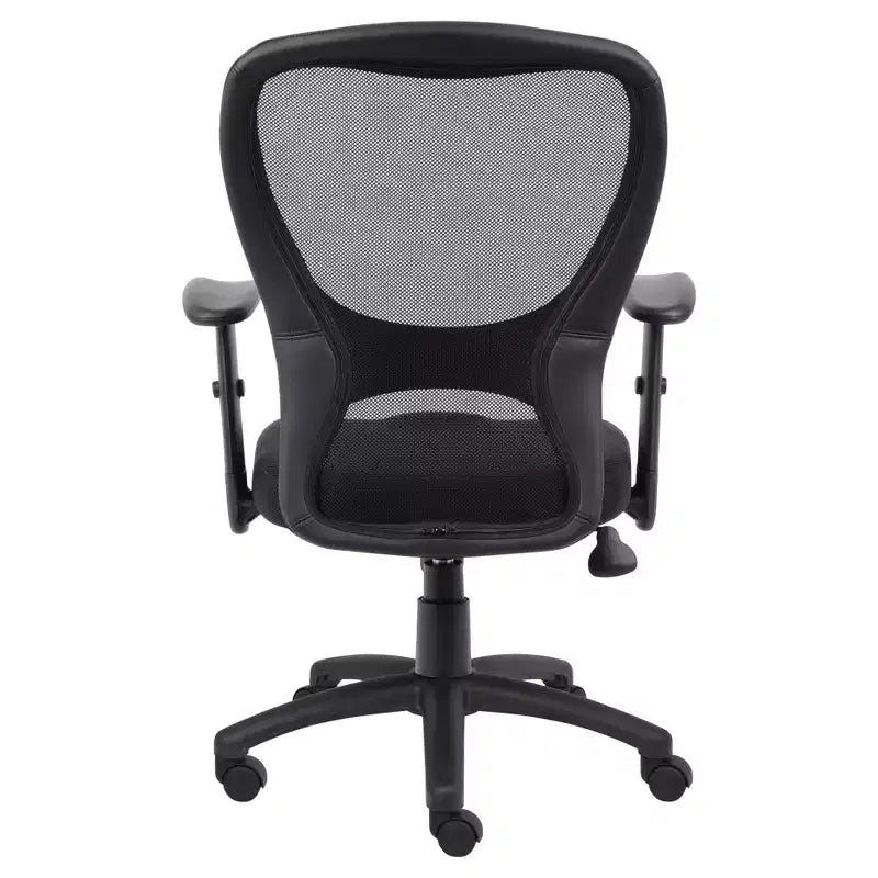 Chaise de bureau en maille avec accoudoirs réglables noir - Boss Office Products : Pivotante, Ergonomique, Base en nylon