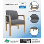 Chaise visiteur avec accoudoirs grise - Boss Office Products