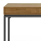 Bureau Devlin large mi-siècle marron selle - WyndenHall : Bureau de direction, 72 po de largeur, Classeur intégré
