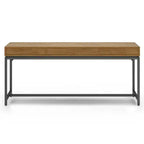 Bureau Devlin large mi-siècle marron selle - WyndenHall : Bureau de direction, 72 po de largeur, Classeur intégré