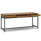 Bureau Devlin large mi-siècle marron selle - WyndenHall : Bureau de direction, 72 po de largeur, Classeur intégré