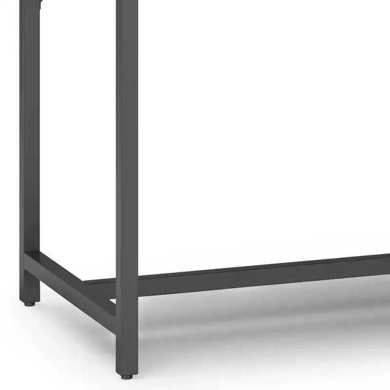 Bureau Devlin large mi-siècle marron selle - WyndenHall : Bureau de direction, 72 po de largeur, Classeur intégré