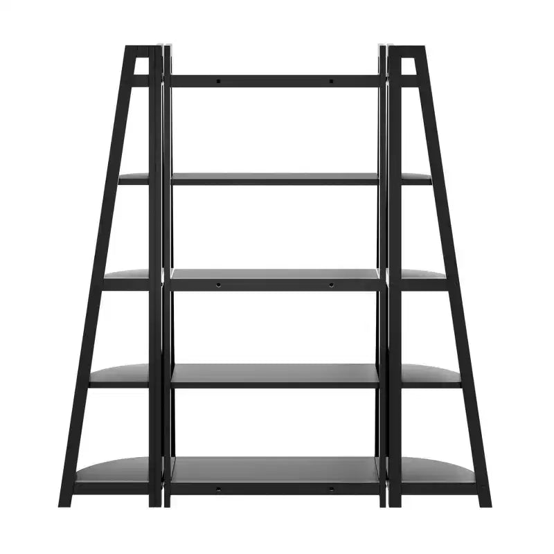 Winsome Ensemble d'étagères Adam 3 pièces de 147,4 cm Noir : Style transitionnel, bois composite, 15 étagères, outils de montage inclus