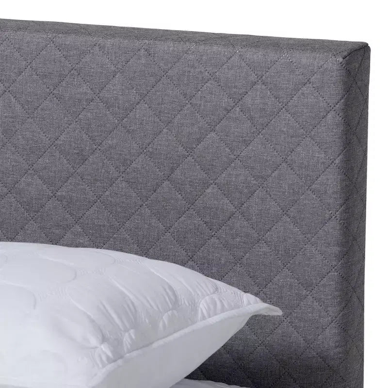 Lit plateforme King Aneta gris - Baxton Studio