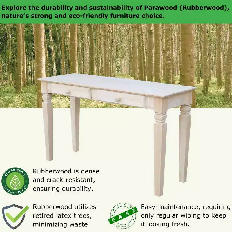 Table Console Java avec 2 Tiroirs Non Finie - International Concepts