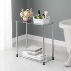 Table d'appoint Breighton Home Designs2Go Classic en verre et chrome à 2 niveaux