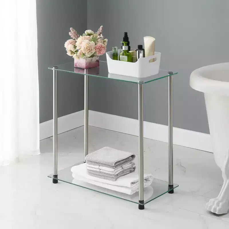 Table d'appoint Breighton Home Designs2Go Classic en verre et chrome à 2 niveaux