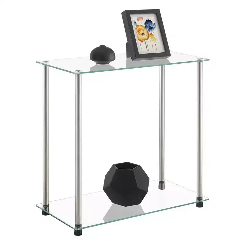Table d'appoint Breighton Home Designs2Go Classic en verre et chrome à 2 niveaux
