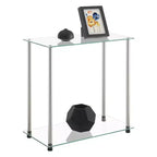 Table d'appoint Breighton Home Designs2Go Classic en verre et chrome à 2 niveaux