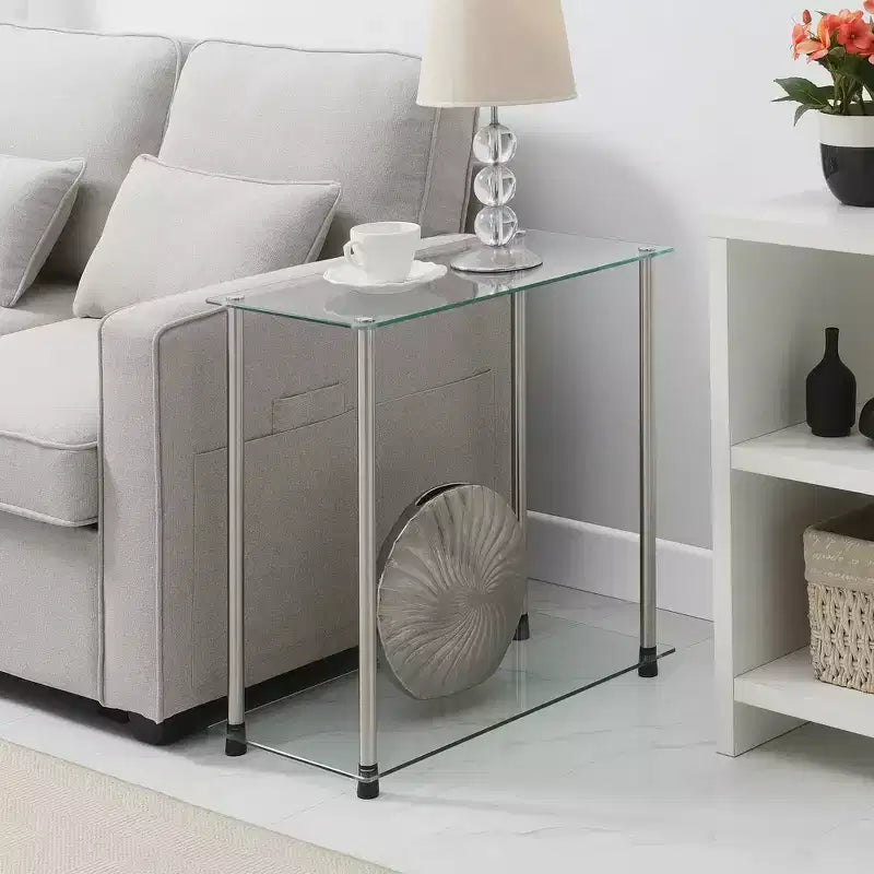 Table d'appoint Breighton Home Designs2Go Classic en verre et chrome à 2 niveaux
