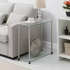 Table d'appoint Breighton Home Designs2Go Classic en verre et chrome à 2 niveaux