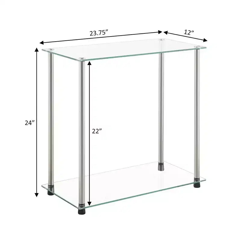 Table d'appoint Breighton Home Designs2Go Classic en verre et chrome à 2 niveaux