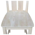 Tabouret de bar 24" Ava, hauteur comptoir, non fini - International Concepts : Bois massif, assise carrée