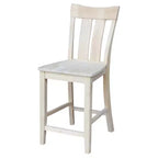 Tabouret de bar 24" Ava, hauteur comptoir, non fini - International Concepts : Bois massif, assise carrée
