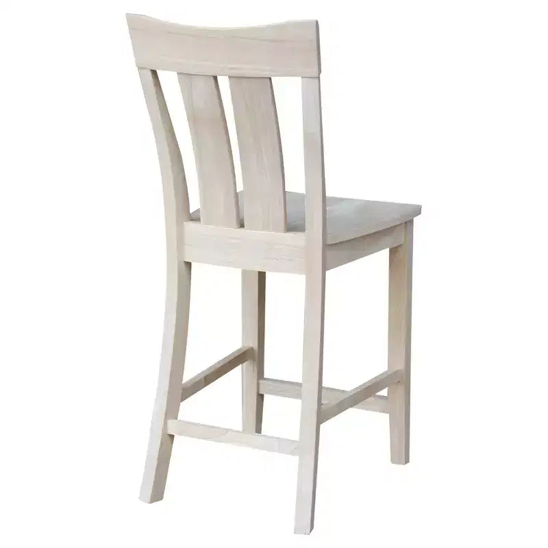 Tabouret de bar 24" Ava, hauteur comptoir, non fini - International Concepts : Bois massif, assise carrée