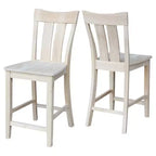 Tabouret de bar 24" Ava, hauteur comptoir, non fini - International Concepts : Bois massif, assise carrée