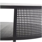 Olivia & May Table basse à 1 étagère avec cadre en treillis métallique ajouré et pieds dorés Noir : Style tambour moderne, aucun assemblage requis