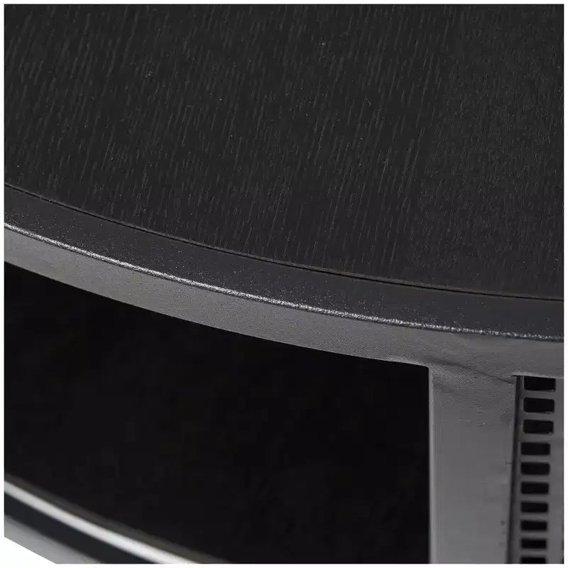 Olivia & May Table basse à 1 étagère avec cadre en treillis métallique ajouré et pieds dorés Noir : Style tambour moderne, aucun assemblage requis