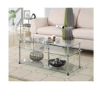 Table Basse Classique à 3 Niveaux en Verre Transparent - Breighton Home