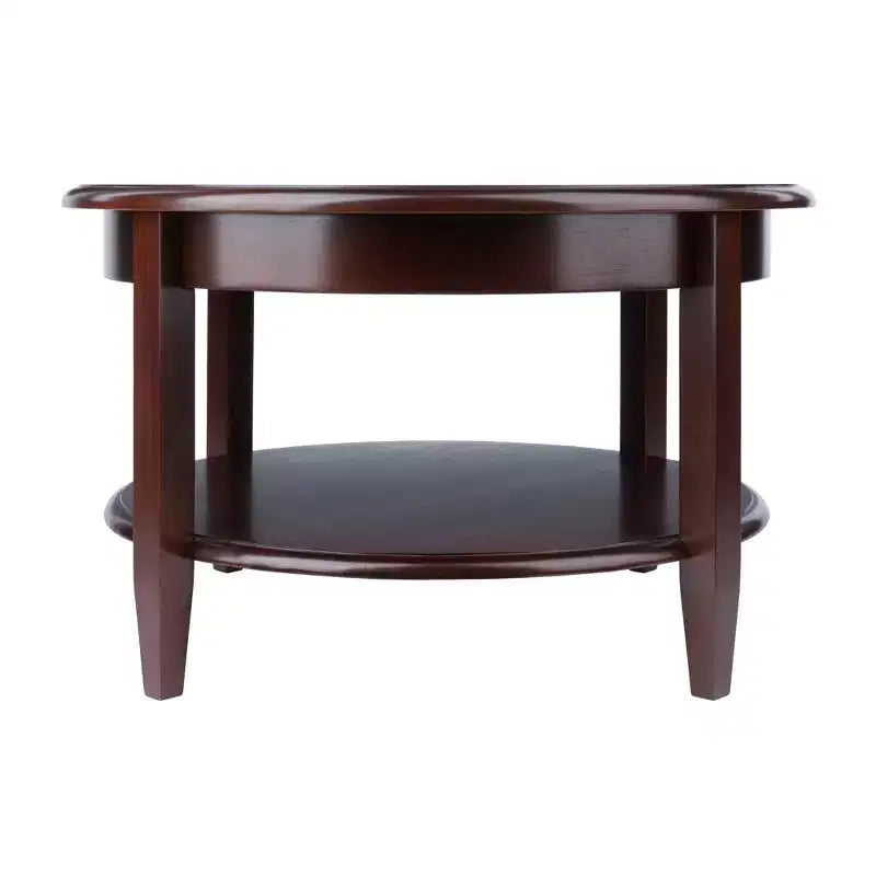 Table basse ronde Concord avec tiroir et étagère - Noyer antique - Winsome