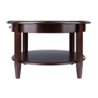 Table basse ronde Concord avec tiroir et étagère - Noyer antique - Winsome
