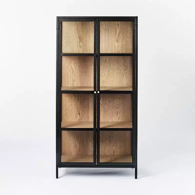 Meuble vitrine en verre Crystal Cove de 60 po, noir - Threshold™ conçu avec Studio McGee