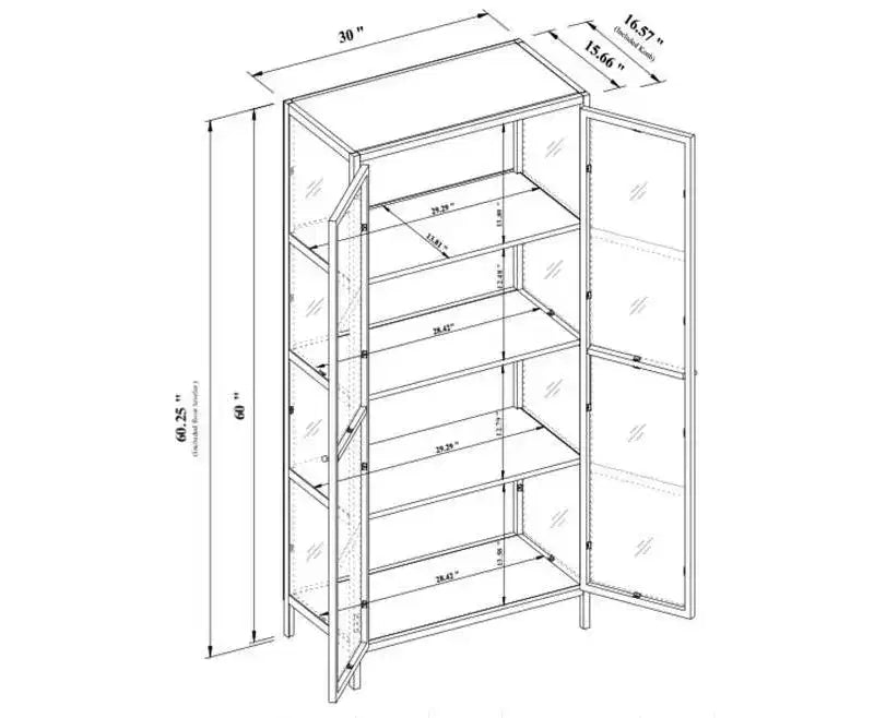 Meuble vitrine en verre Crystal Cove de 60 po, noir - Threshold™ conçu avec Studio McGee