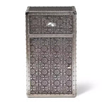 Meuble d'appoint Cosette en métal et accents floraux, argenté - Baxton Studio : Coffre de rangement universel, 28" de haut